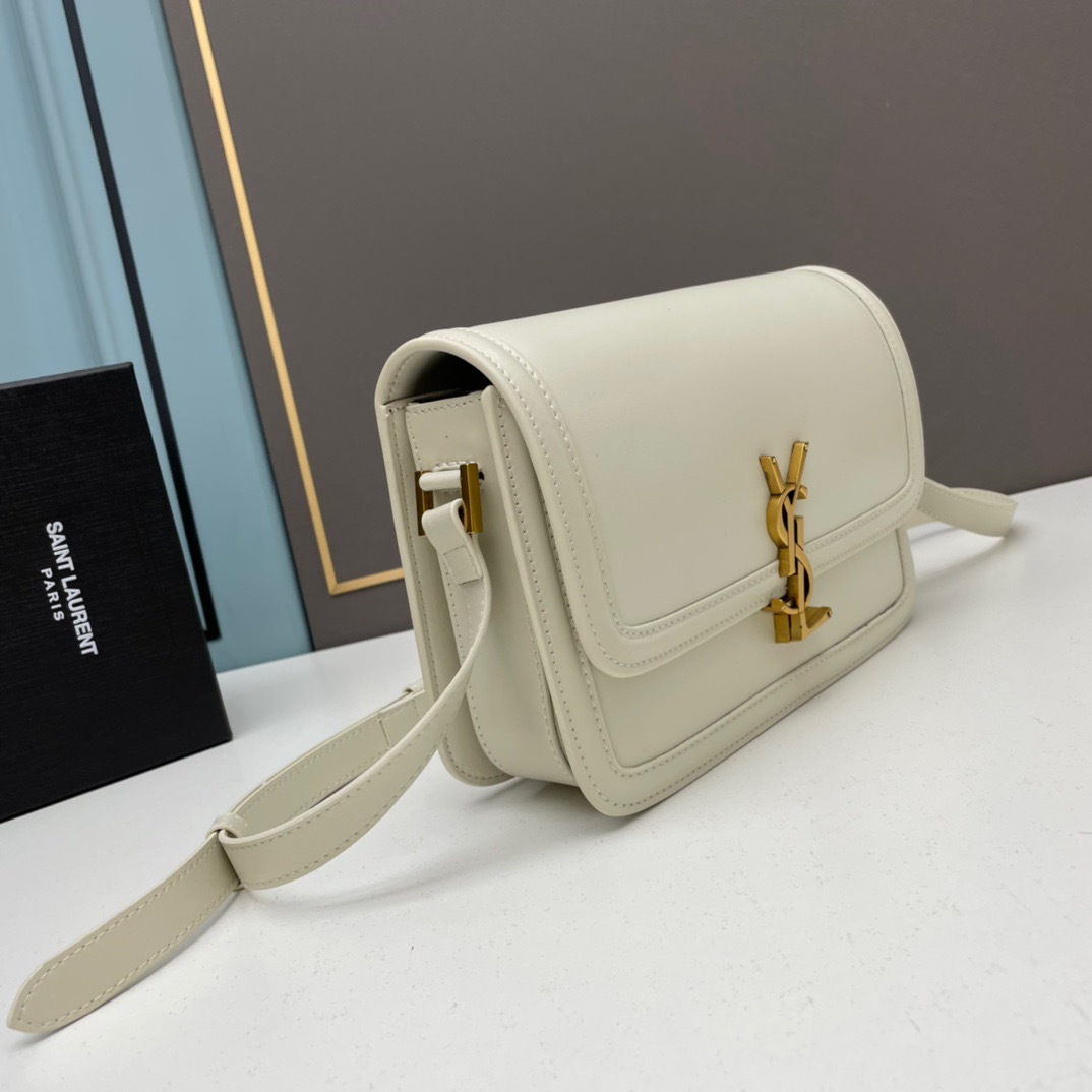 YSL SOLFERINO MEDIUM SATCHEL IN BOX SAINT LAURENT LEATHER
