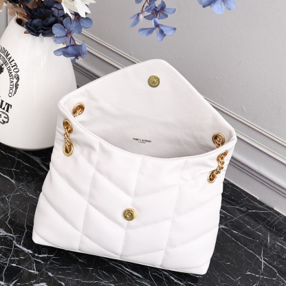 YSL PUFFER SMALL CHAIN BAG IN QUILTED LAMBSKIN