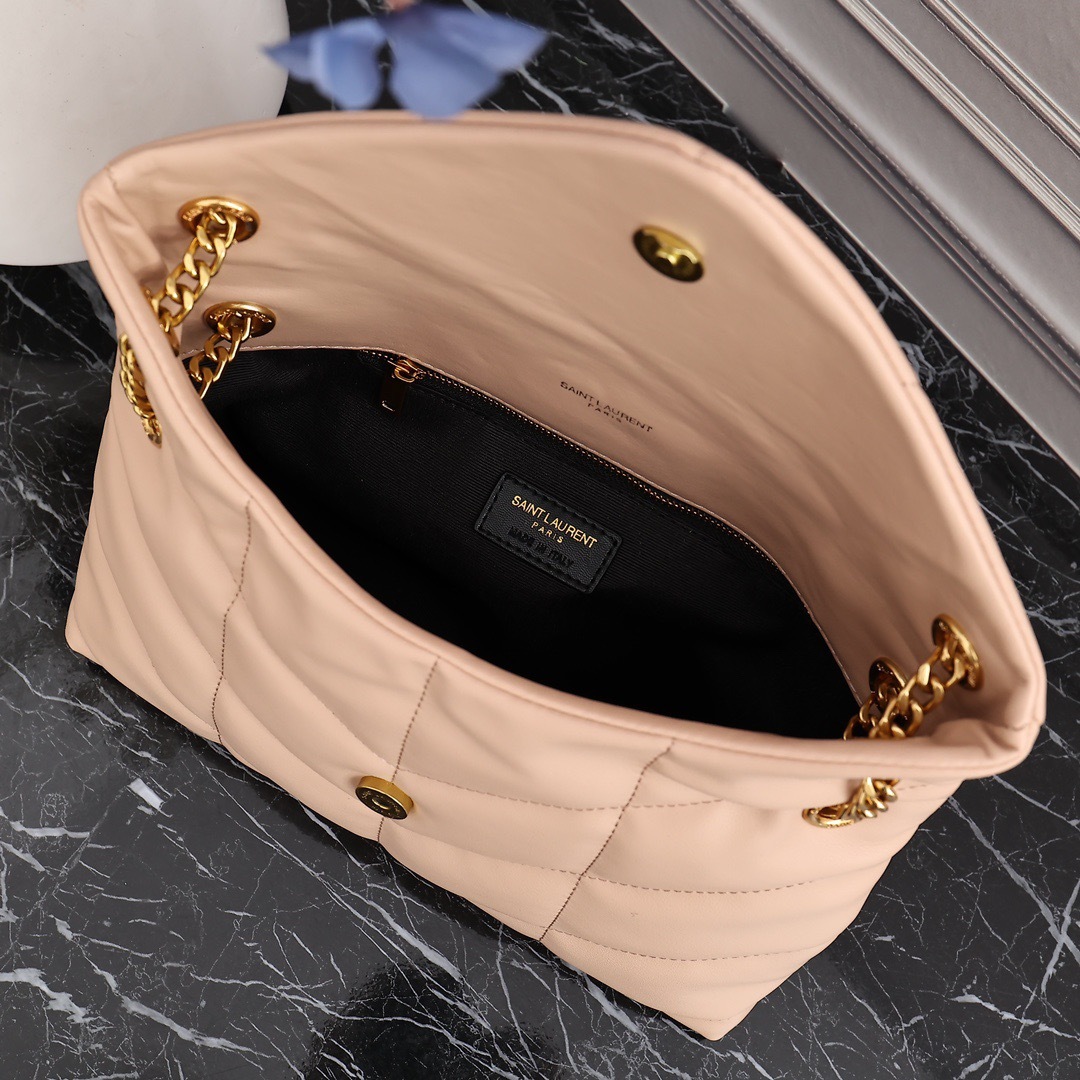 YSL PUFFER SMALL CHAIN BAG IN QUILTED LAMBSKIN