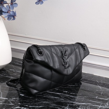 YSL PUFFER SMALL CHAIN BAG IN QUILTED LAMBSKIN