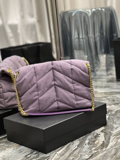 YSL PUFFER SMALL CHAIN BAG IN QUILTED LAMBSKIN