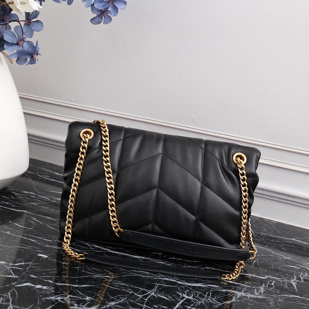 YSL PUFFER SMALL CHAIN BAG IN QUILTED LAMBSKIN