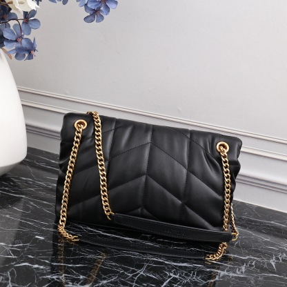 YSL PUFFER SMALL CHAIN BAG IN QUILTED LAMBSKIN