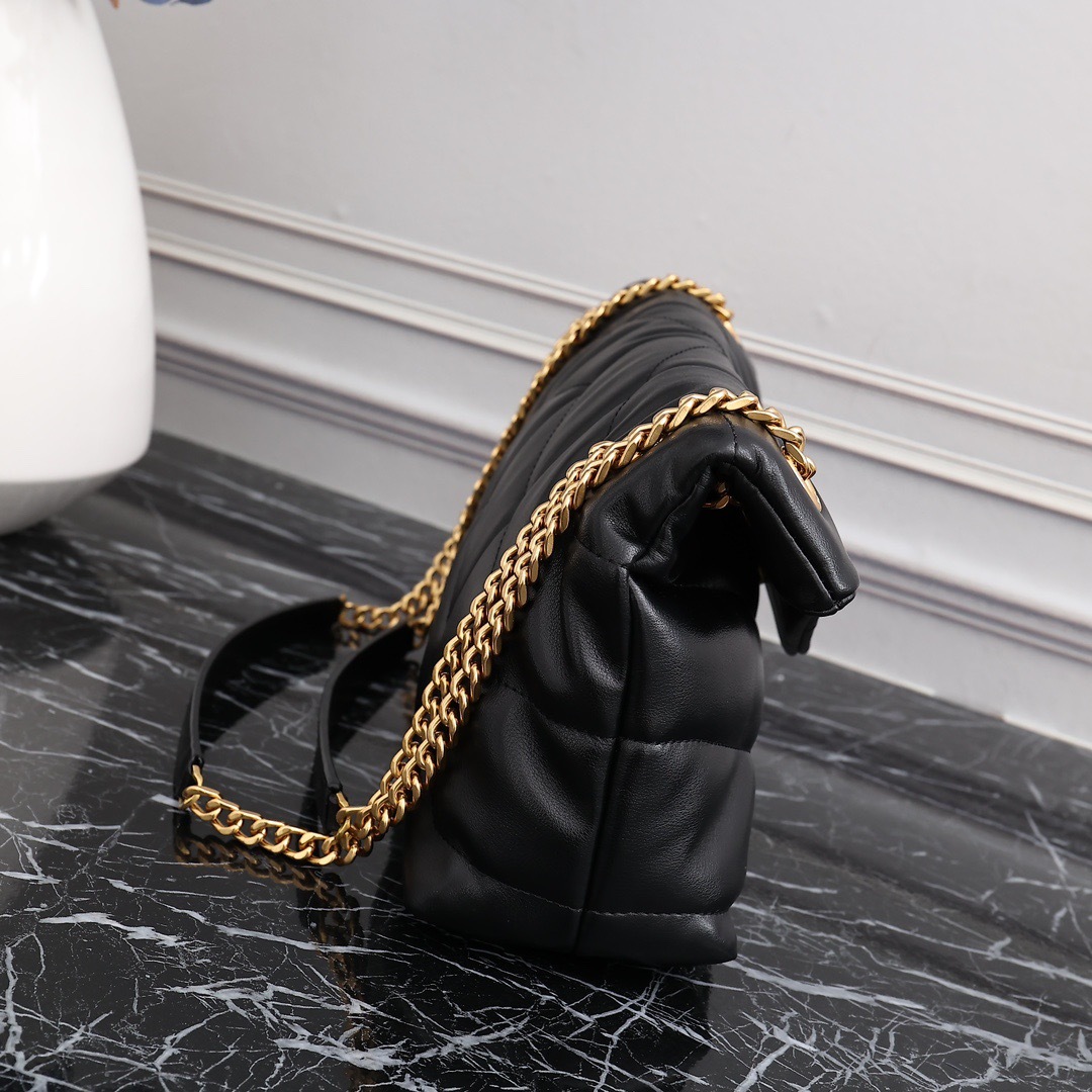 YSL PUFFER SMALL CHAIN BAG IN QUILTED LAMBSKIN