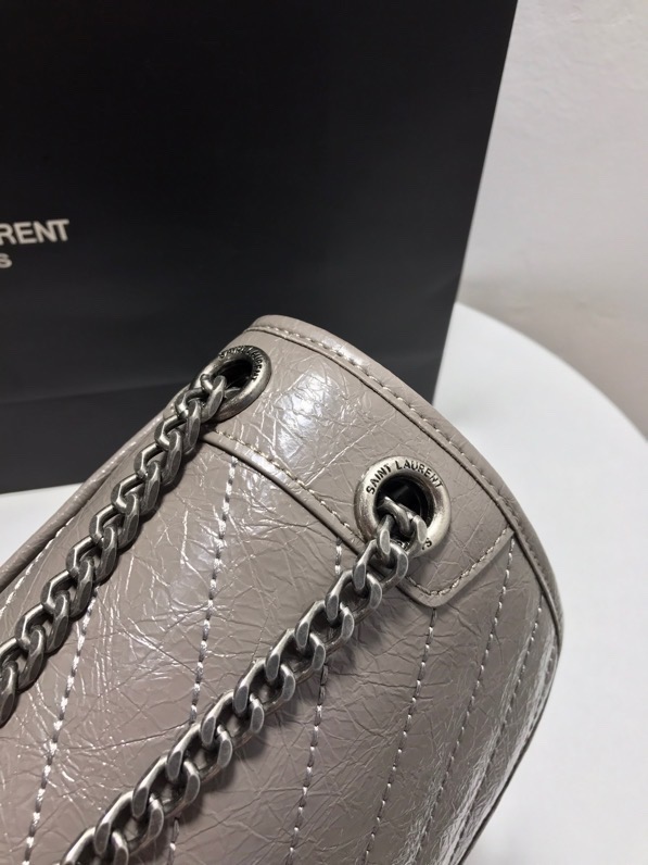 YSL NIKI MEDIUM CHAIN BAG IN CRINKLED VINTAGE LEATHER