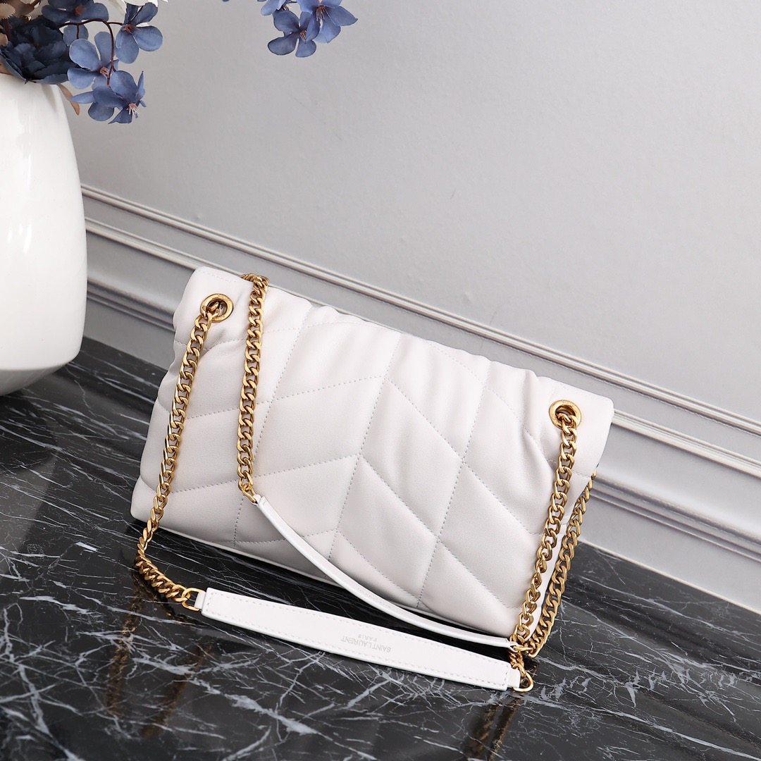 YSL PUFFER SMALL CHAIN BAG IN QUILTED LAMBSKIN