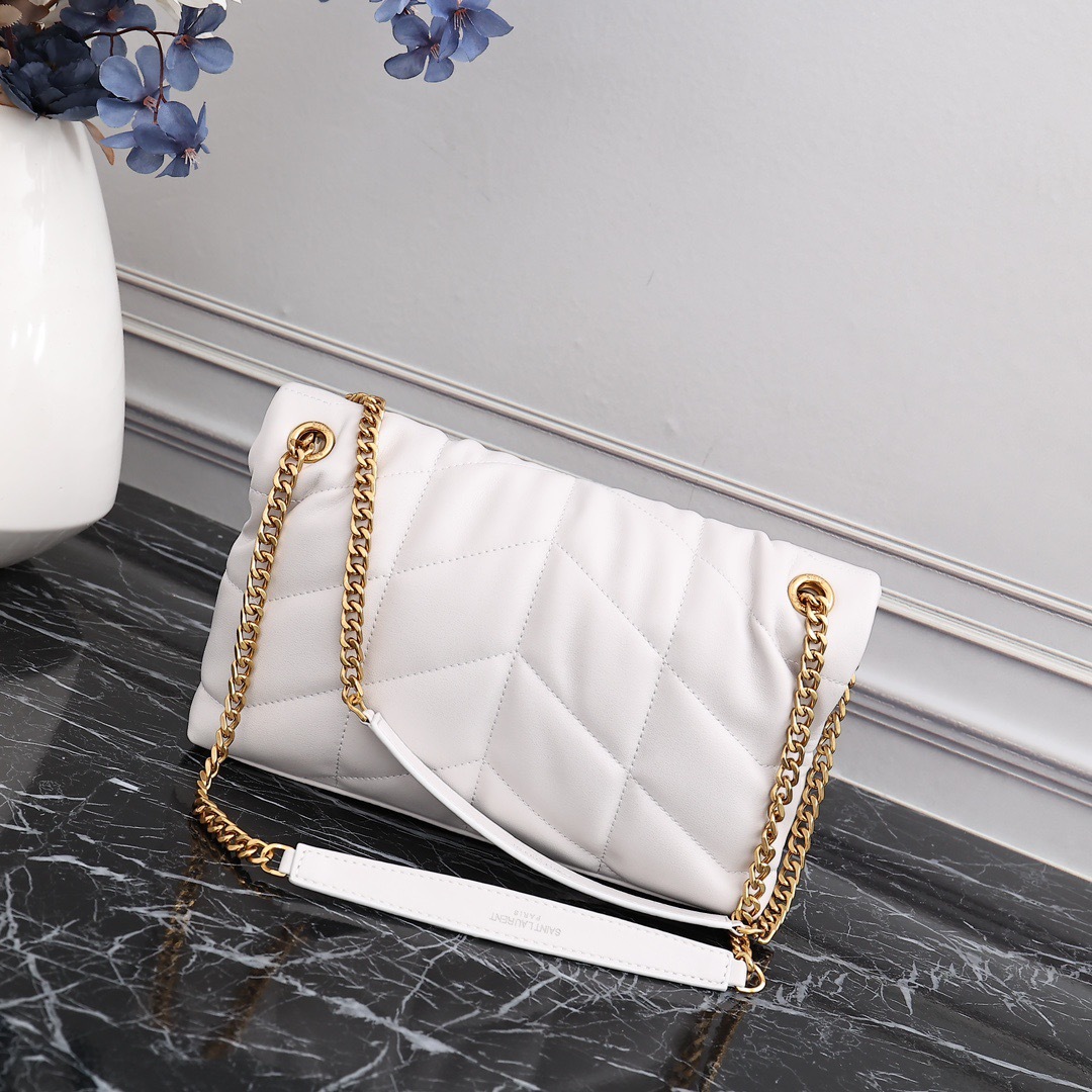 YSL PUFFER SMALL CHAIN BAG IN QUILTED LAMBSKIN
