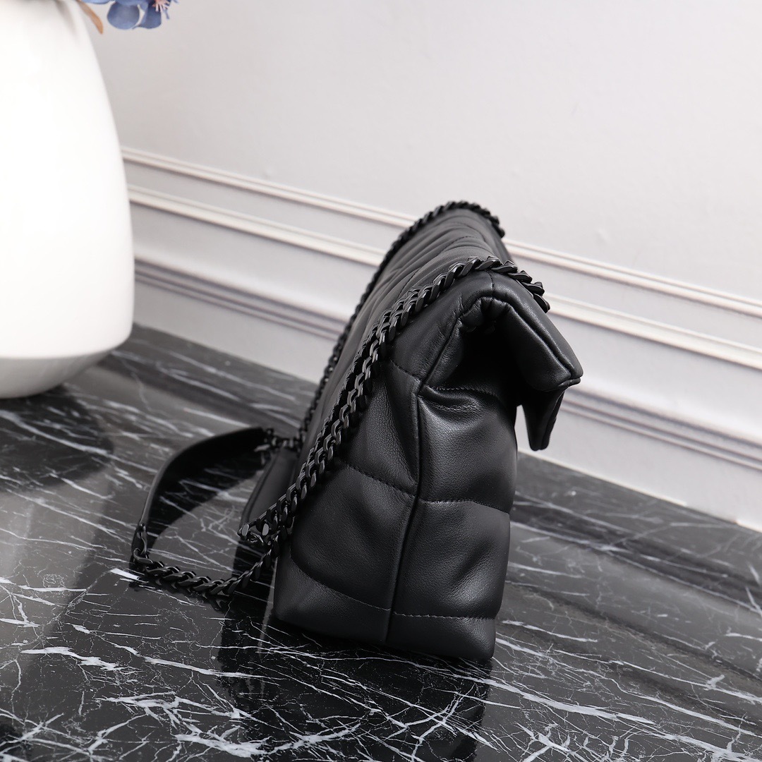 YSL PUFFER SMALL CHAIN BAG IN QUILTED LAMBSKIN