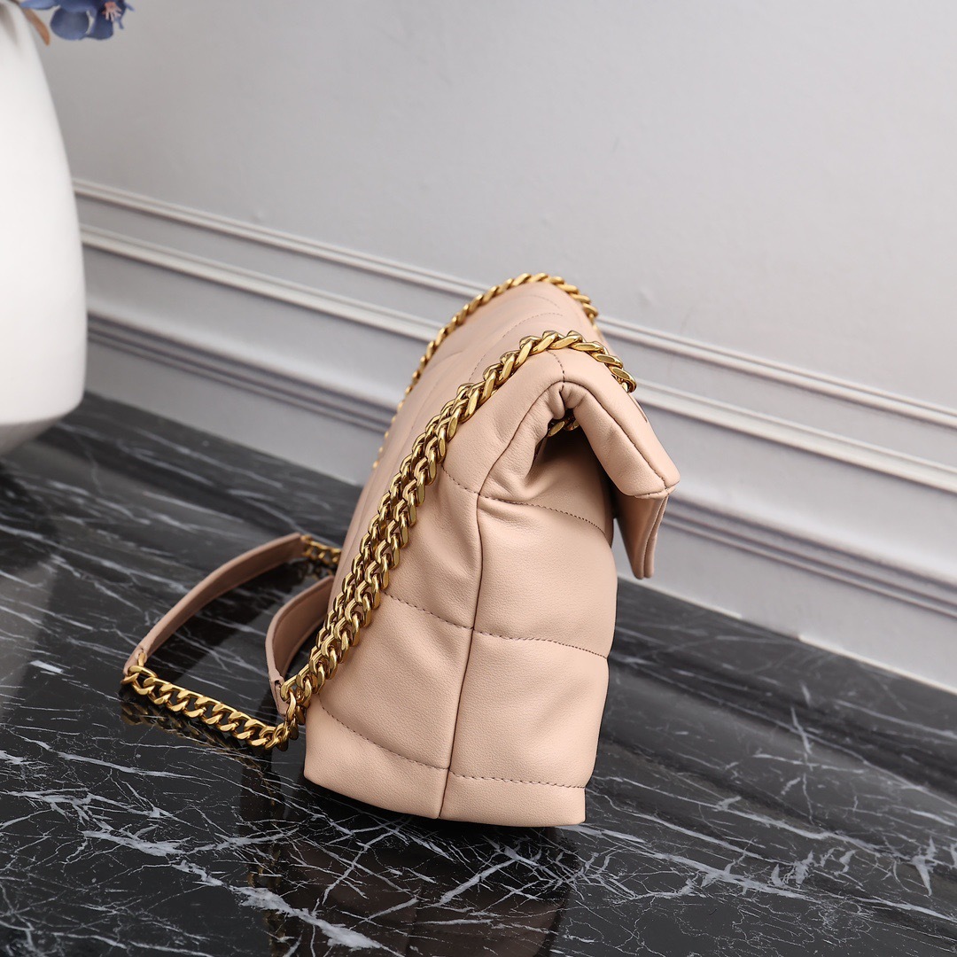 YSL PUFFER SMALL CHAIN BAG IN QUILTED LAMBSKIN