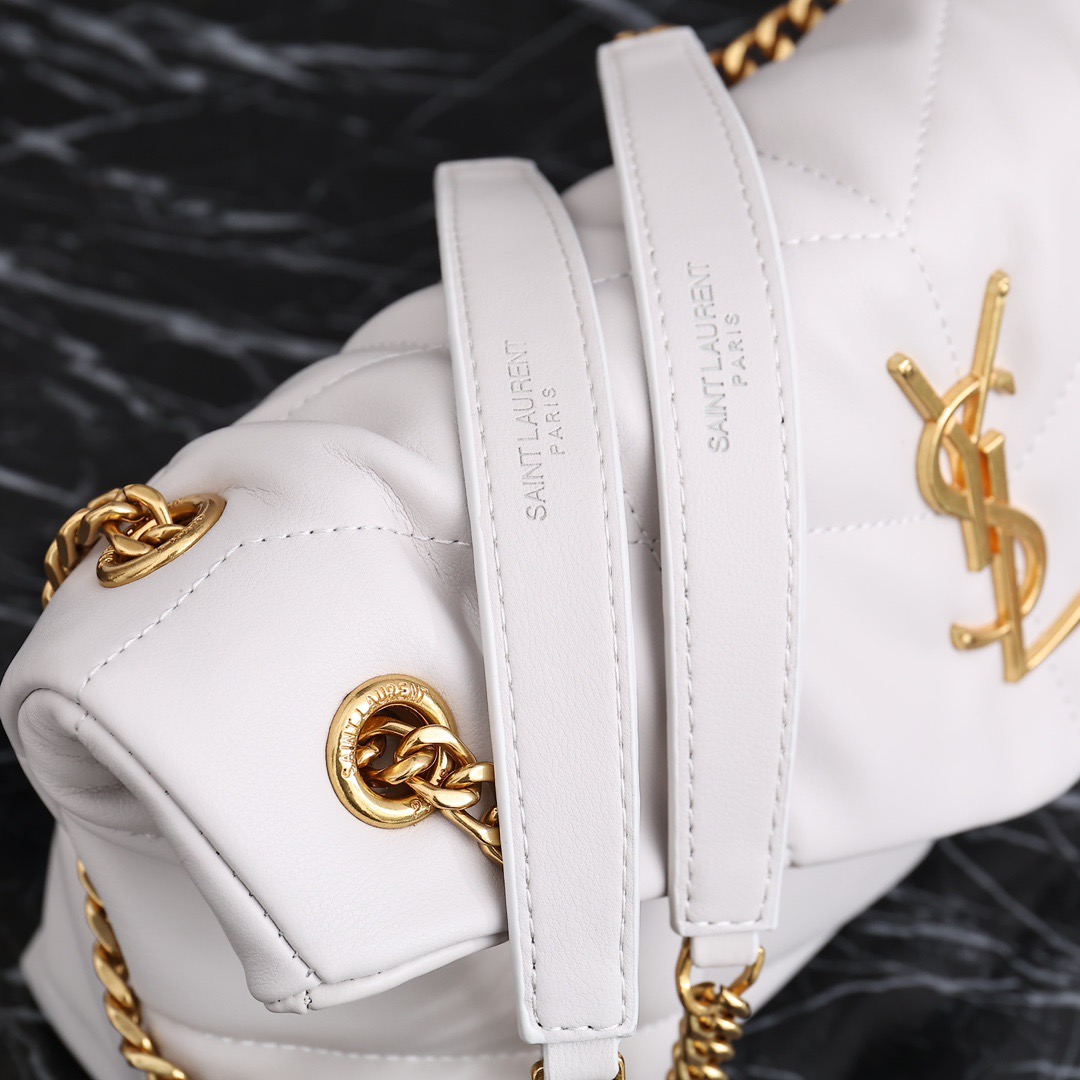YSL PUFFER SMALL CHAIN BAG IN QUILTED LAMBSKIN