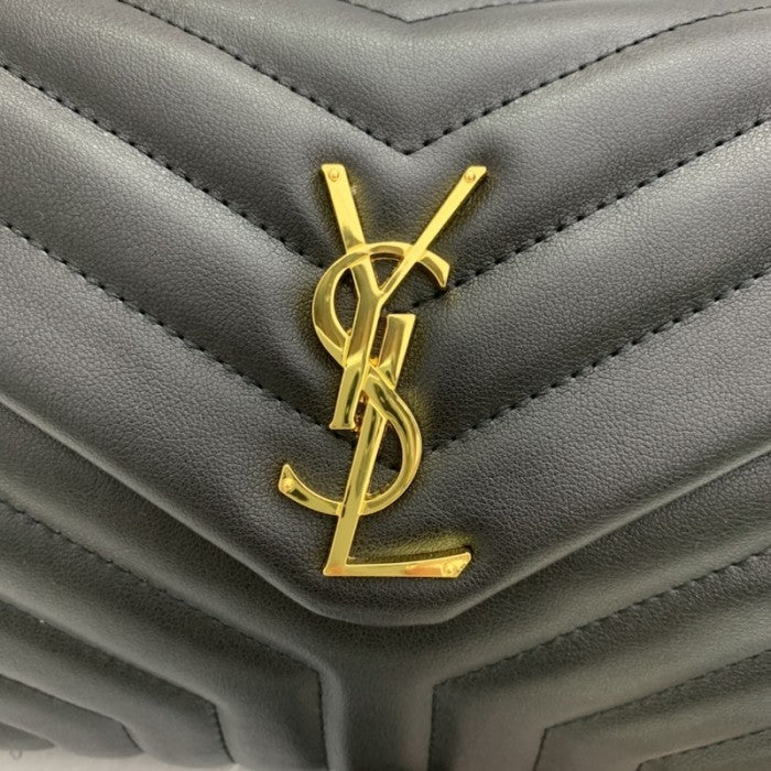 Saint Laurent Loulou Bag Matelasse Y Leather Gold-tone Medium Black