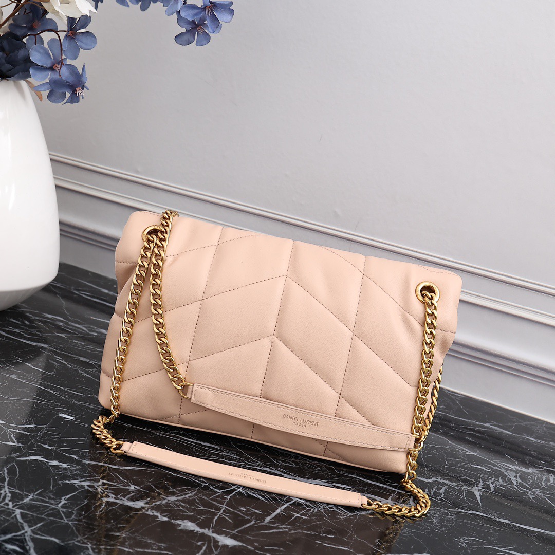 YSL PUFFER SMALL CHAIN BAG IN QUILTED LAMBSKIN