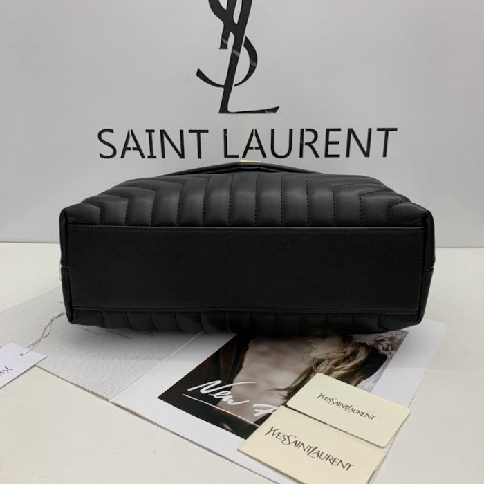 Saint Laurent Loulou Bag Matelasse Y Leather Gold-tone Medium Black