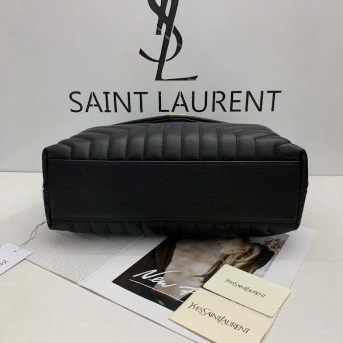 Saint Laurent Loulou Bag Matelasse Y Leather Gold-tone Medium Black