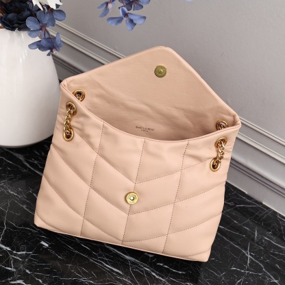 YSL PUFFER SMALL CHAIN BAG IN QUILTED LAMBSKIN