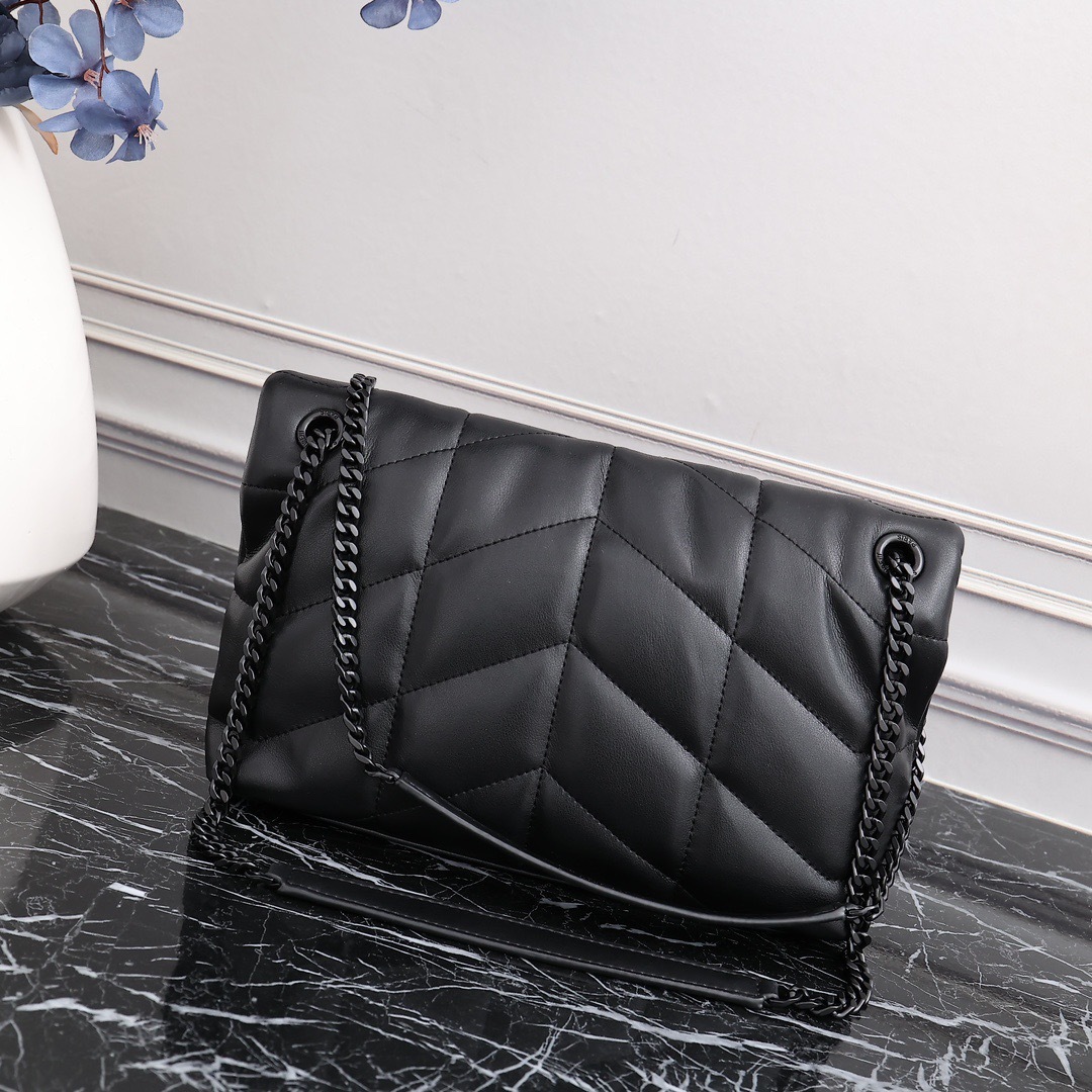 YSL PUFFER SMALL CHAIN BAG IN QUILTED LAMBSKIN