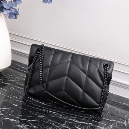 YSL PUFFER SMALL CHAIN BAG IN QUILTED LAMBSKIN