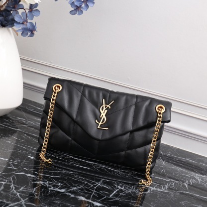 YSL PUFFER SMALL CHAIN BAG IN QUILTED LAMBSKIN