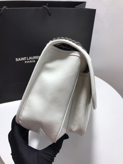 YSL NIKI MEDIUM CHAIN BAG IN CRINKLED VINTAGE LEATHER