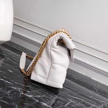 YSL PUFFER SMALL CHAIN BAG IN QUILTED LAMBSKIN