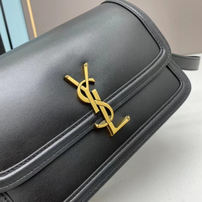 YSL SOLFERINO MEDIUM SATCHEL IN BOX SAINT LAURENT LEATHER