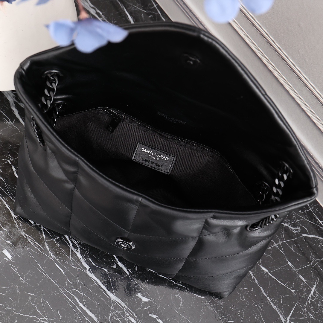 YSL PUFFER SMALL CHAIN BAG IN QUILTED LAMBSKIN