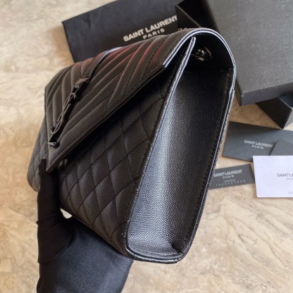 YSL ENVELOPE MEDIUM CHAIN BAG IN MIX MATELASSÉ GRAIN DE POUDRE EMBOSSED LEATHER