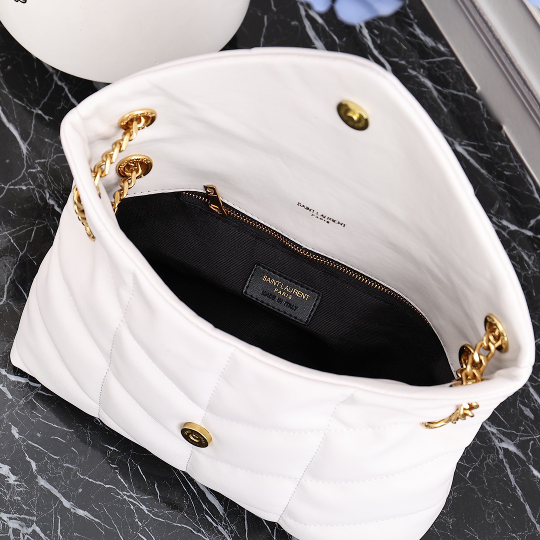 YSL PUFFER SMALL CHAIN BAG IN QUILTED LAMBSKIN