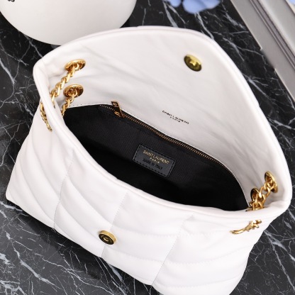 YSL PUFFER SMALL CHAIN BAG IN QUILTED LAMBSKIN