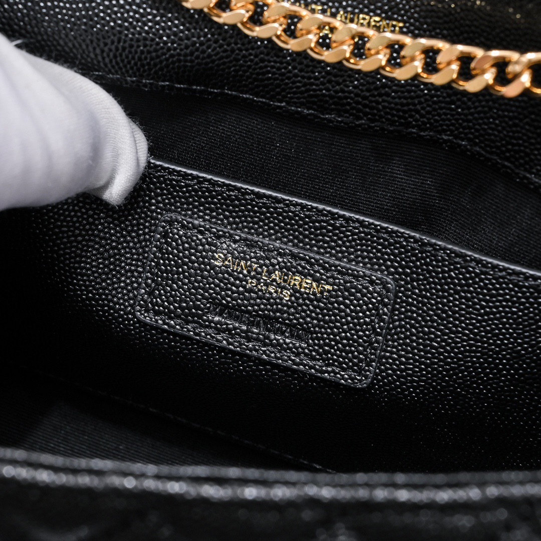 YSL ENVELOPE SMALL BAG IN MIX MATELASSÉ GRAIN DE POUDRE EMBOSSED LEATHER