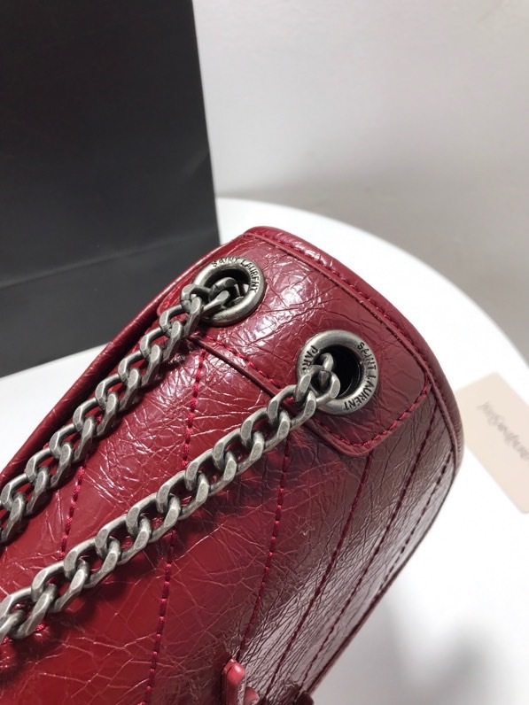 YSL NIKI BABY CHAIN BAG IN CRINKLED VINTAGE LEATHER