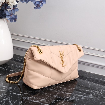 YSL PUFFER SMALL CHAIN BAG IN QUILTED LAMBSKIN