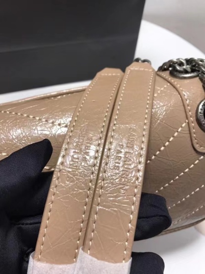 YSL NIKI BABY CHAIN BAG IN CRINKLED VINTAGE LEATHER