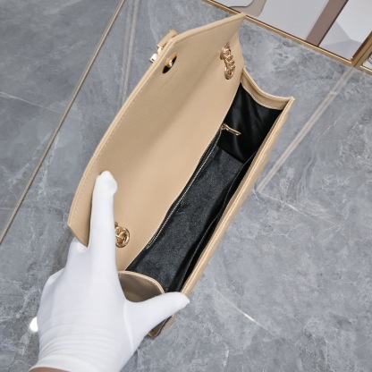 YSL COLLEGE LARGE CHAIN BAG IN QUILTED LEATHER