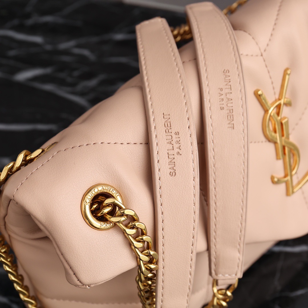 YSL PUFFER SMALL CHAIN BAG IN QUILTED LAMBSKIN