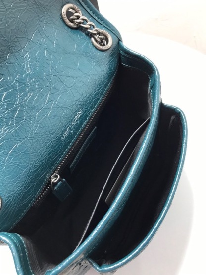 YSL NIKI BABY CHAIN BAG IN CRINKLED VINTAGE LEATHER