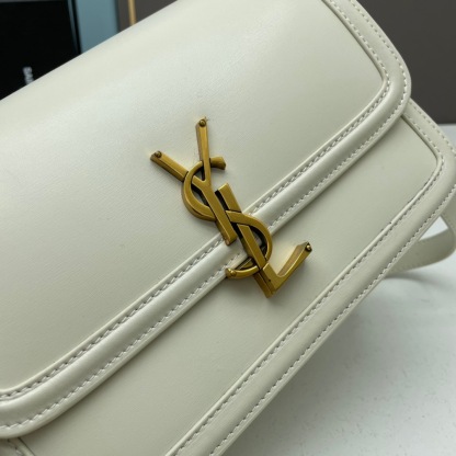 YSL SOLFERINO MEDIUM SATCHEL IN BOX SAINT LAURENT LEATHER