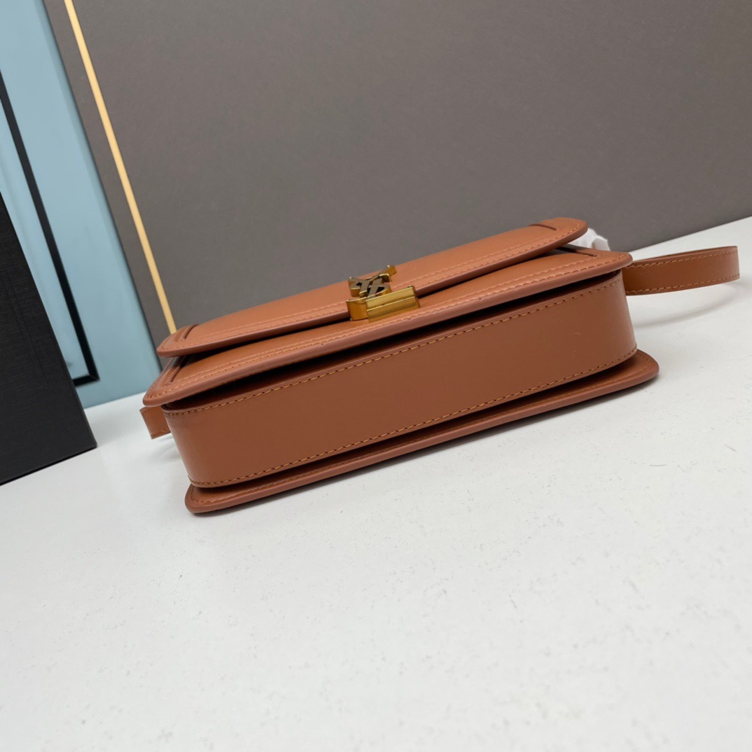 YSL SOLFERINO MEDIUM SATCHEL IN BOX SAINT LAURENT LEATHER