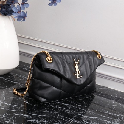 YSL PUFFER SMALL CHAIN BAG IN QUILTED LAMBSKIN