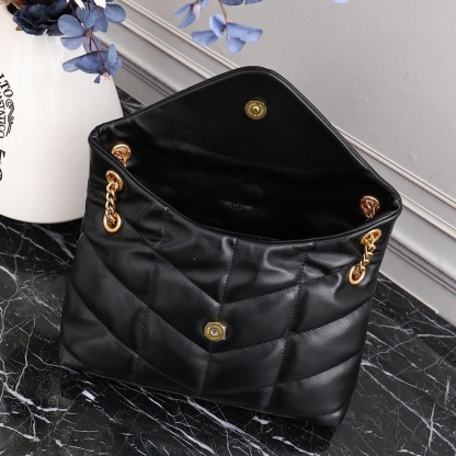 YSL PUFFER SMALL CHAIN BAG IN QUILTED LAMBSKIN