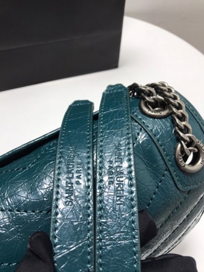 YSL NIKI BABY CHAIN BAG IN CRINKLED VINTAGE LEATHER