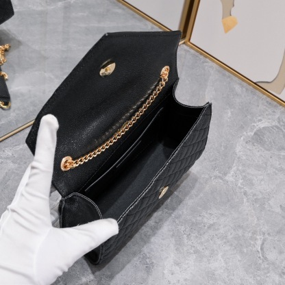 YSL ENVELOPE SMALL BAG IN MIX MATELASSÉ GRAIN DE POUDRE EMBOSSED LEATHER