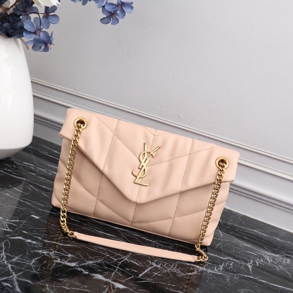 YSL PUFFER SMALL CHAIN BAG IN QUILTED LAMBSKIN