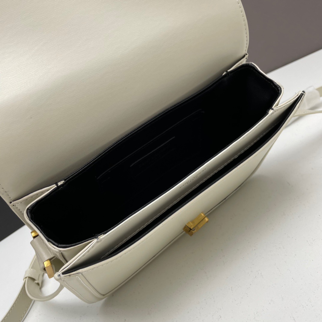 YSL SOLFERINO MEDIUM SATCHEL IN BOX SAINT LAURENT LEATHER