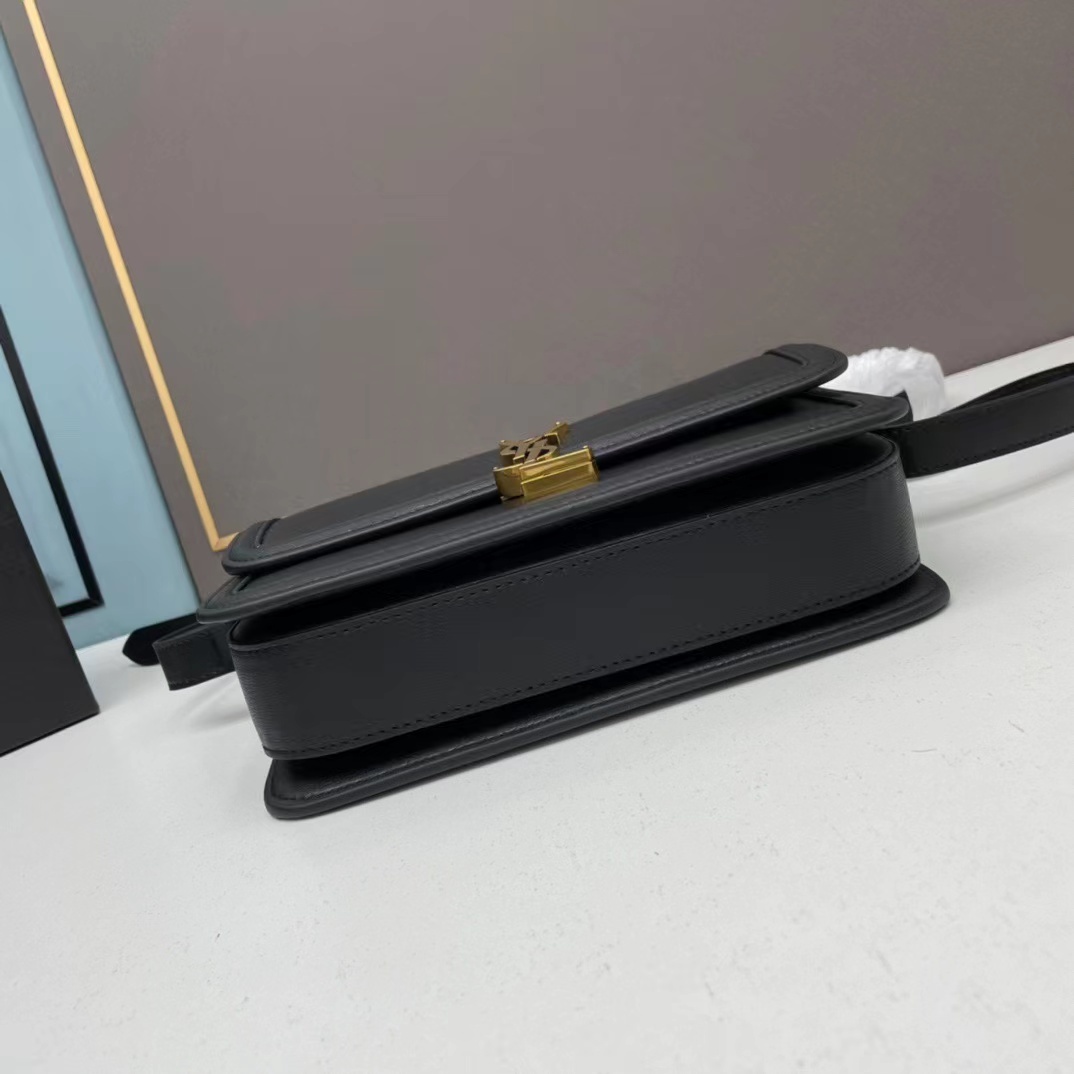 YSL SOLFERINO MEDIUM SATCHEL IN BOX SAINT LAURENT LEATHER