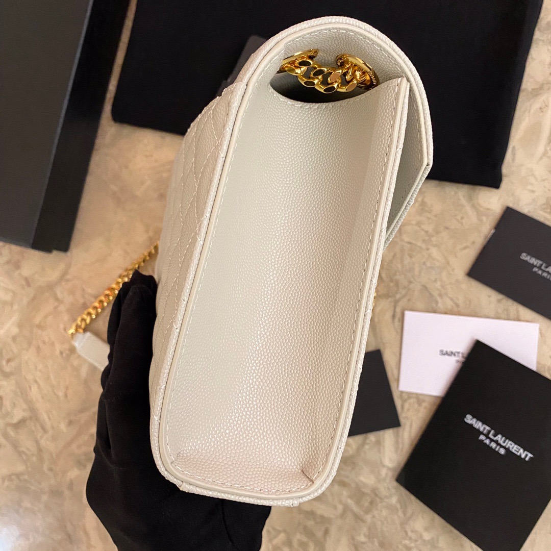 YSL ENVELOPE MEDIUM BAG IN MIX MATELASSÉ GRAIN DE POUDRE EMBOSSED LEATHER