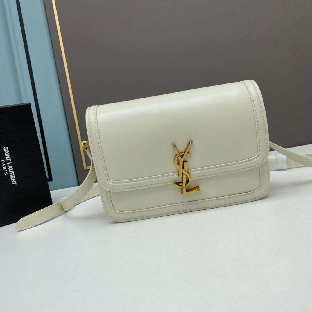 YSL SOLFERINO MEDIUM SATCHEL IN BOX SAINT LAURENT LEATHER