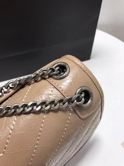 YSL NIKI BABY CHAIN BAG IN CRINKLED VINTAGE LEATHER
