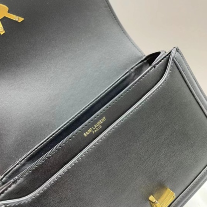 YSL SOLFERINO MEDIUM SATCHEL IN BOX SAINT LAURENT LEATHER