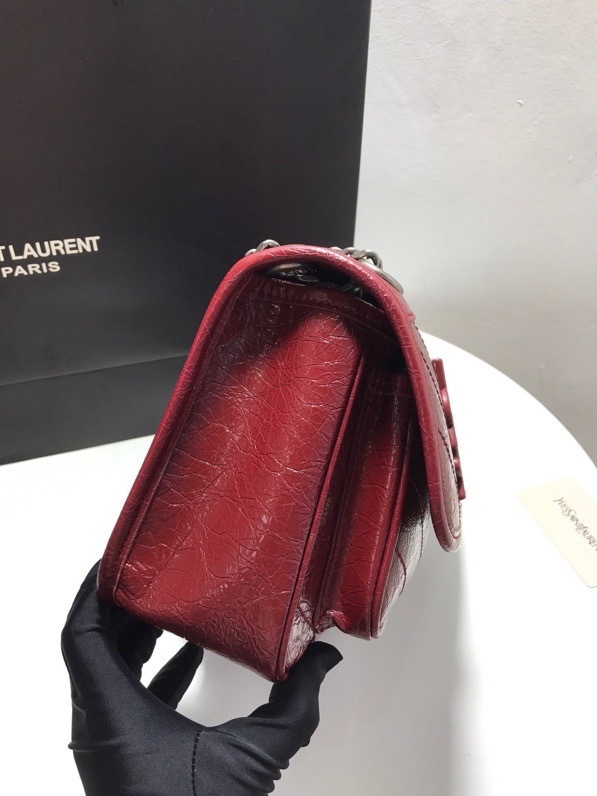YSL NIKI BABY CHAIN BAG IN CRINKLED VINTAGE LEATHER